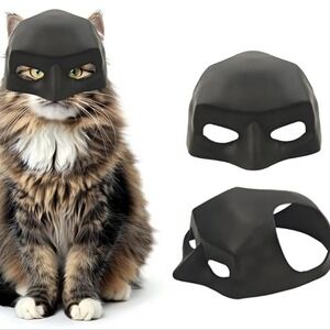 Black Cat Bat Mask Superhero Pet Costume Accessory
